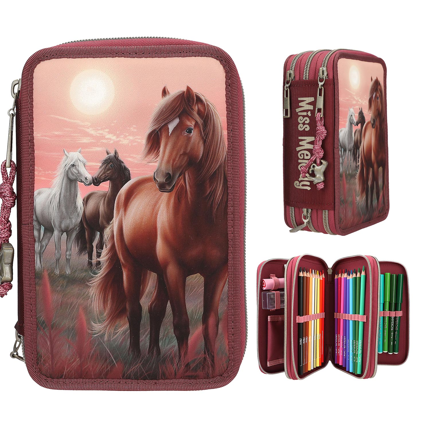 Depesche 3-Fach Federtasche Miss Melody DREAMLAND pink/rot Abbildung 7