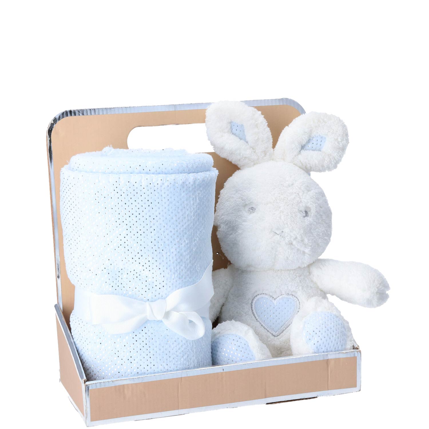 Antonio Baby Plüsch Decke mit Stofftier Hase  blau Abbildung 1