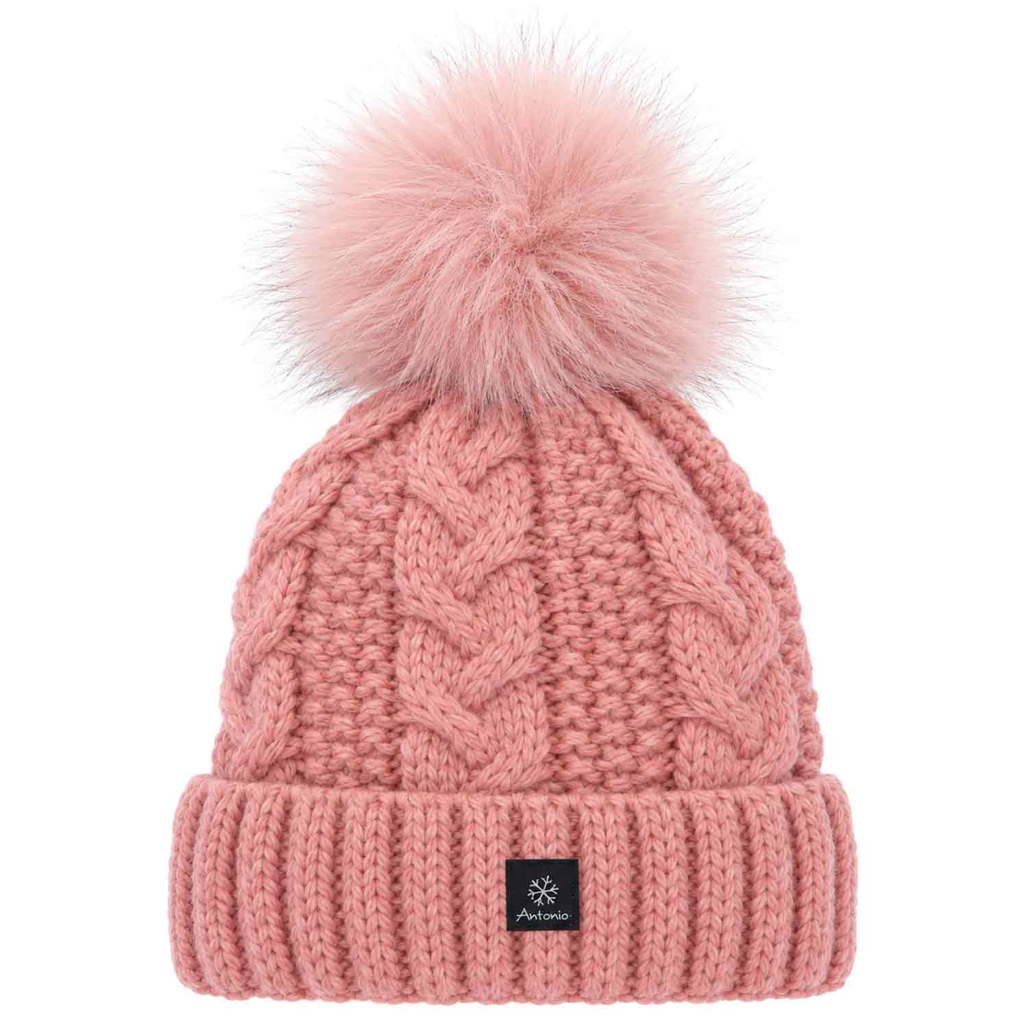 Antonio Damen Strick Mütze Beanie - rose Abbildung 1