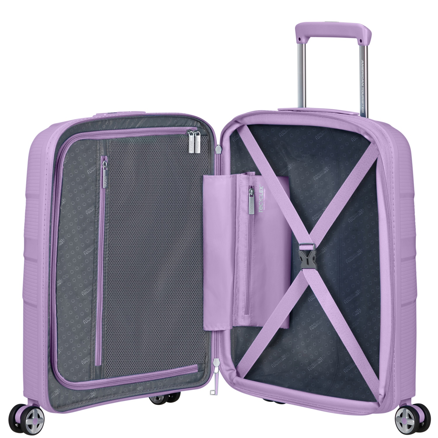 American Tourister Koffer mit 4 Rollen 55cm EXP. StarVibe digital lavender