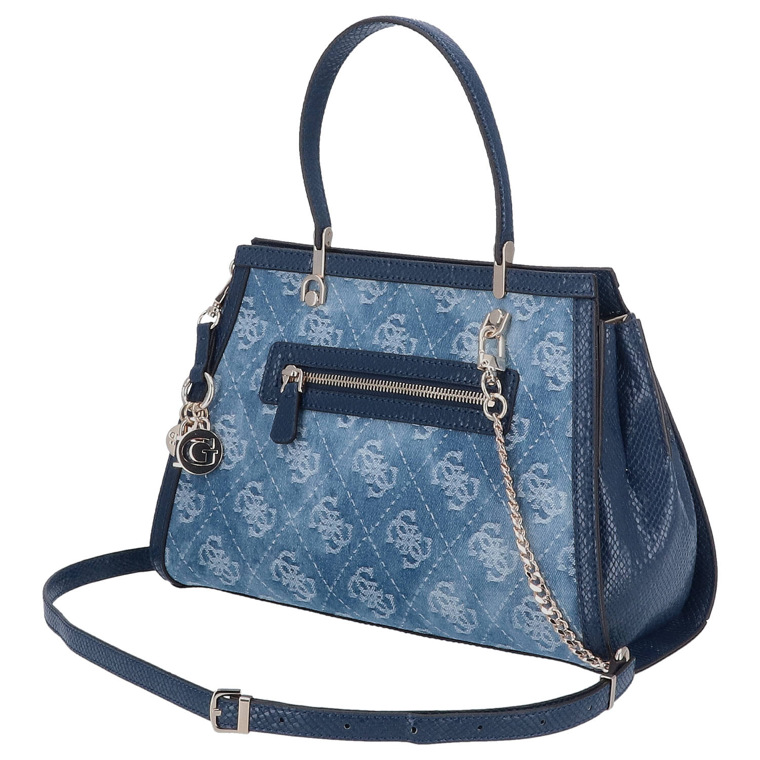 GUESS Handtasche DOVIE Satchel Denim Logo Abbildung 6