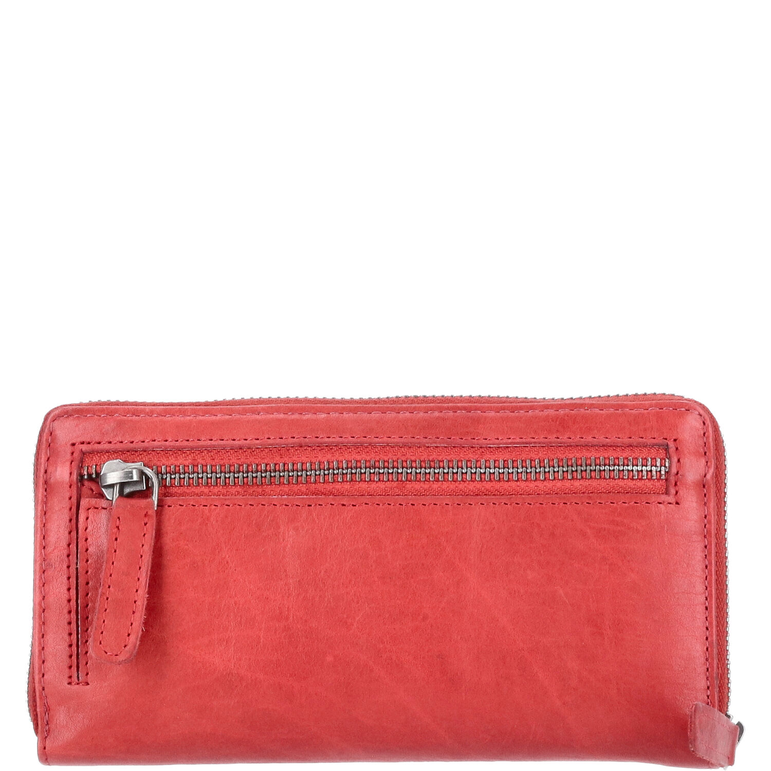 The Skandinavian Brand Lady Zip Wallet Washed Leather - rot Abbildung 3