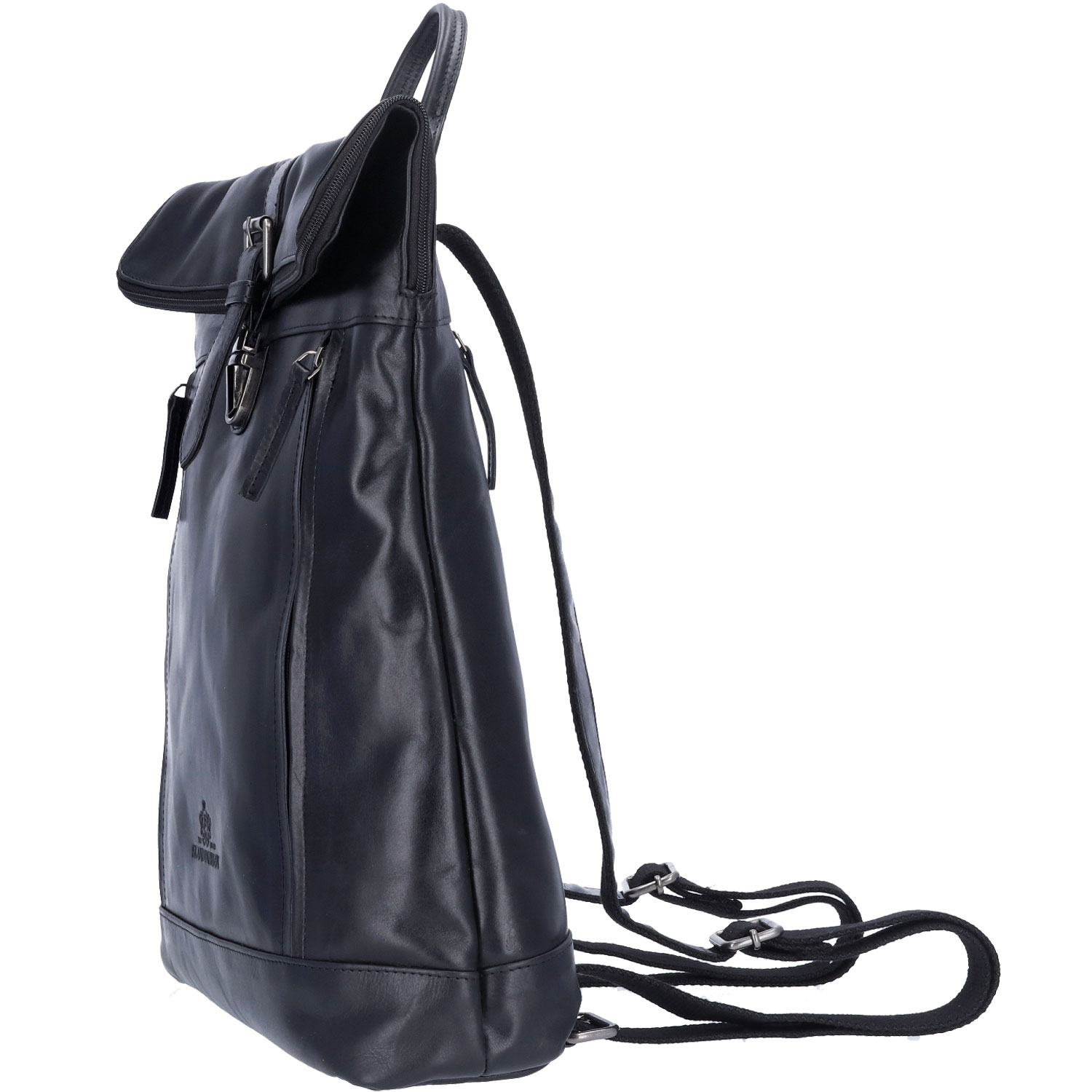 The Skandinavian Brand Leder Freizeit Rucksack - schwarz Abbildung 4