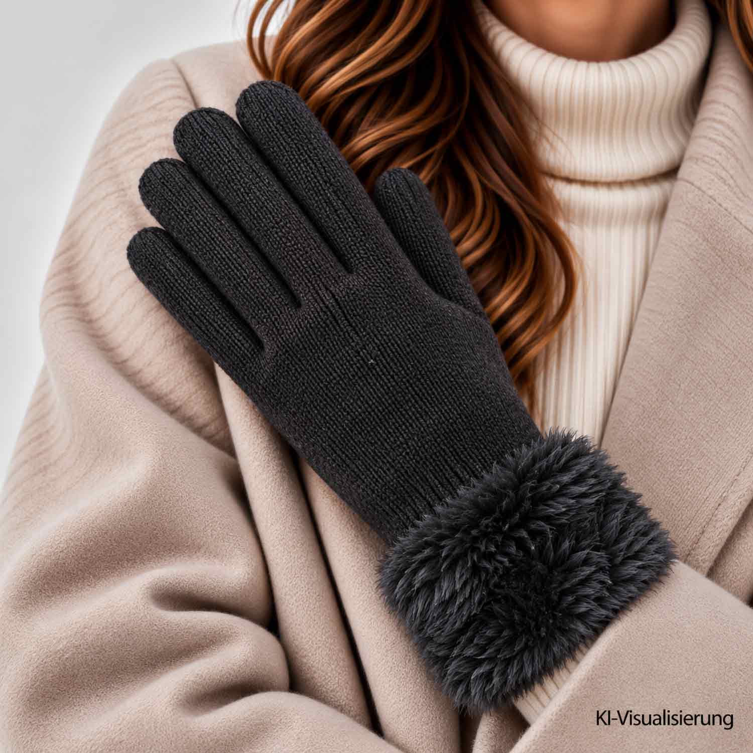 Antonio Kuschelige Damenhandschuhe mit Innenfutter - dark grey Abbildung 2