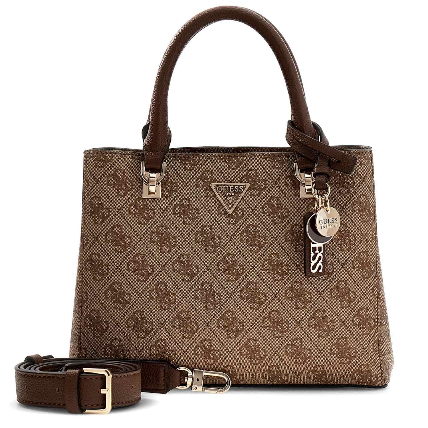 GUESS Damen Handtasche Noelle II Latte Logo/Brown Abbildung 3