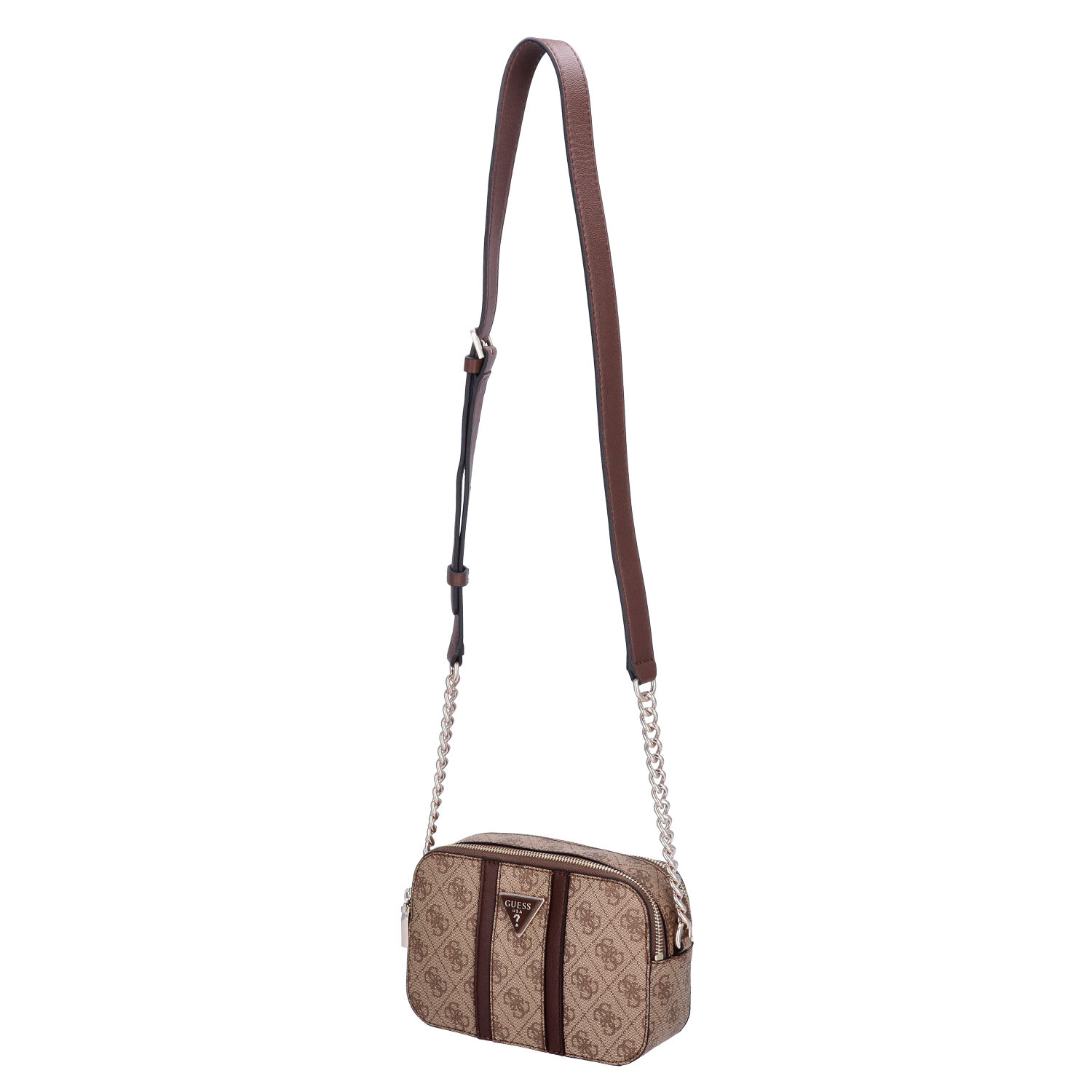 GUESS Damen Umhängetasche Noreen Latte Logo/Brown