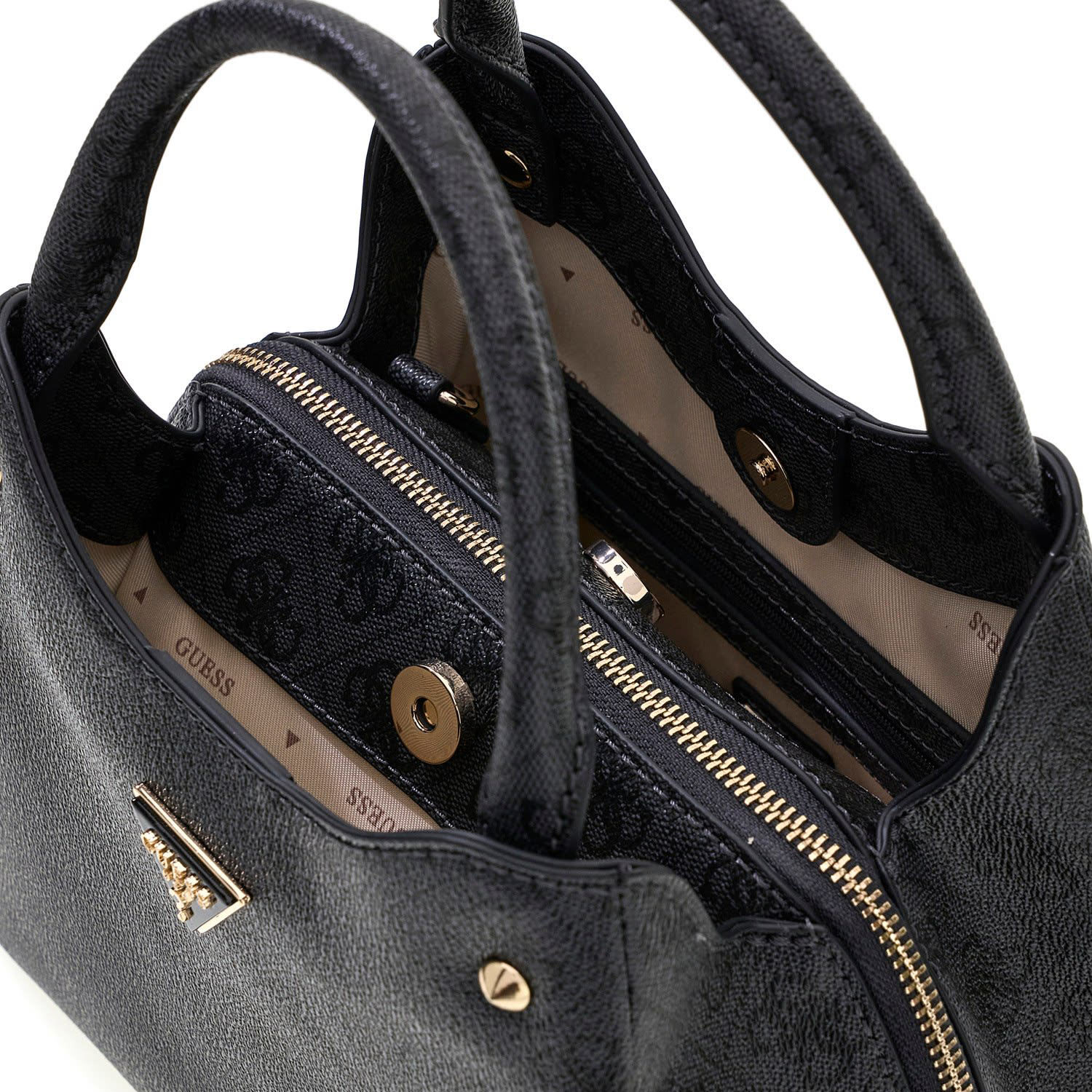 GUESS Handtasche LORELLA LOGO SM GRLFRND TOTE Coal Logo Abbildung 3
