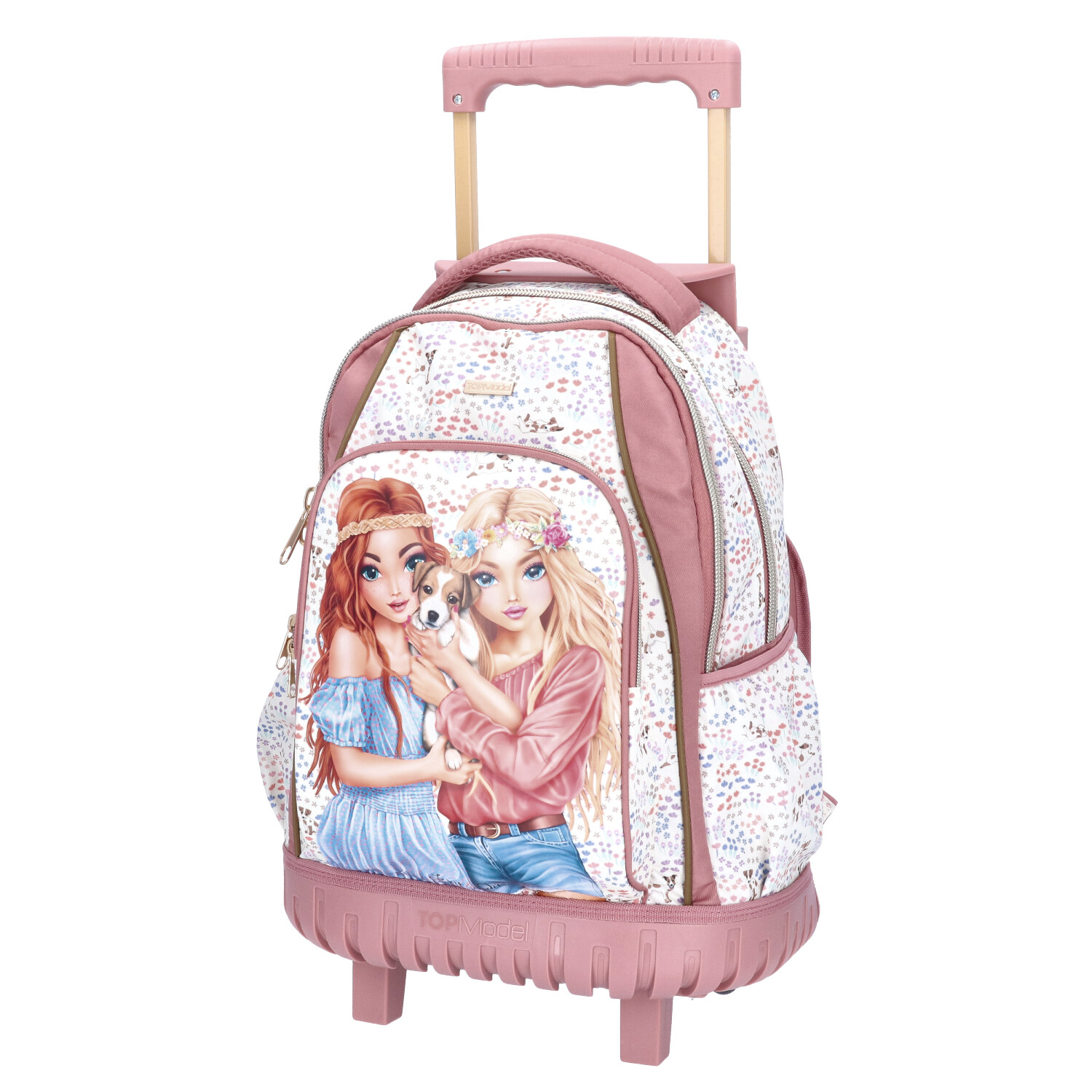 Depesche Schulrucksack Trolley TOPModel VELO FLEUR Rosa-creme