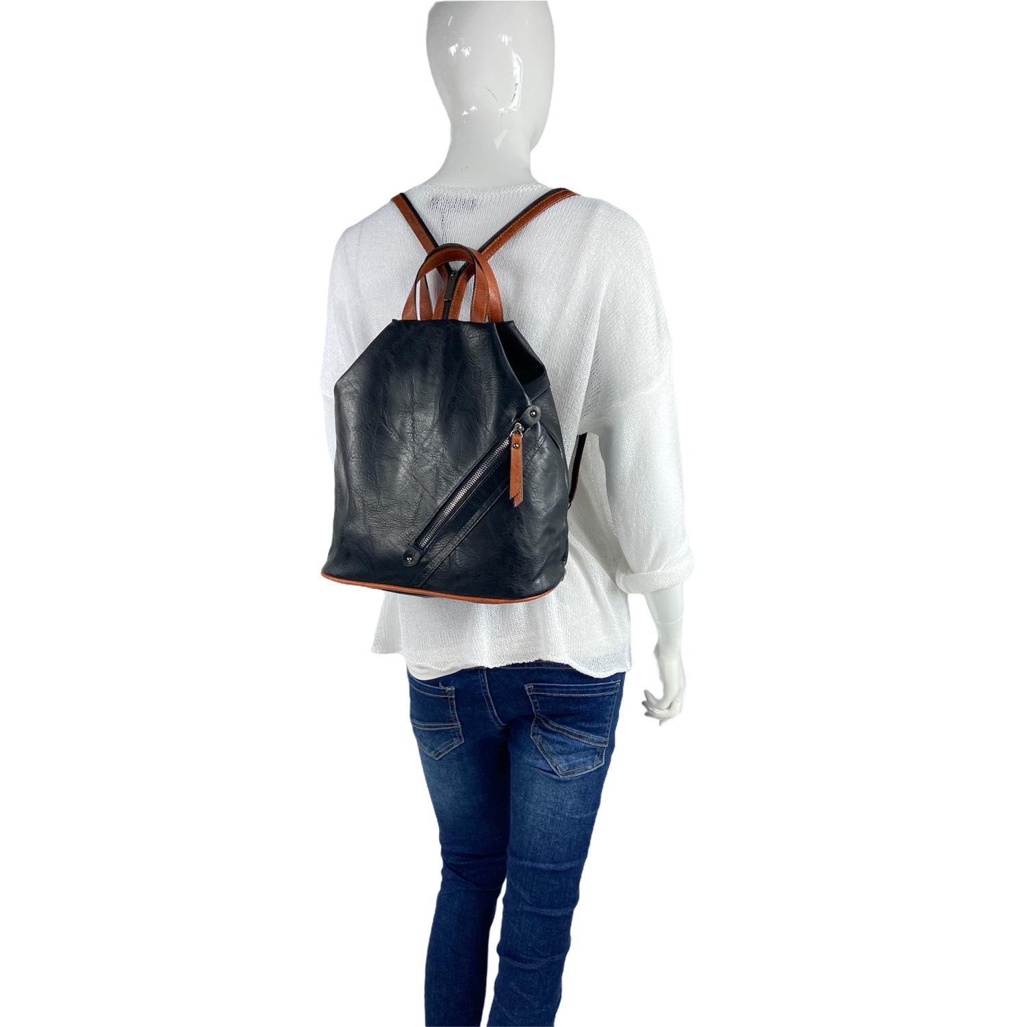 Antonio Damen Freizeit Rucksack  schwarz Abbildung 5
