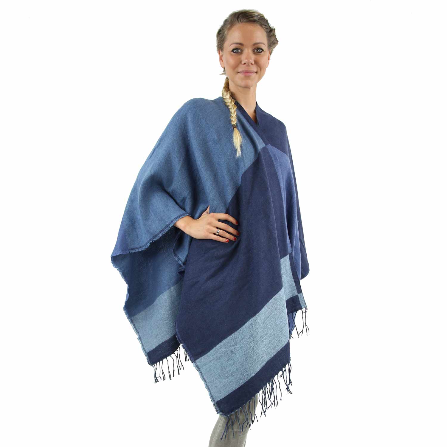 Antonio Kuscheliger Damenponcho  blau Abbildung 1 Antonio Kuscheliger Damenponcho  blau Abbildung 1