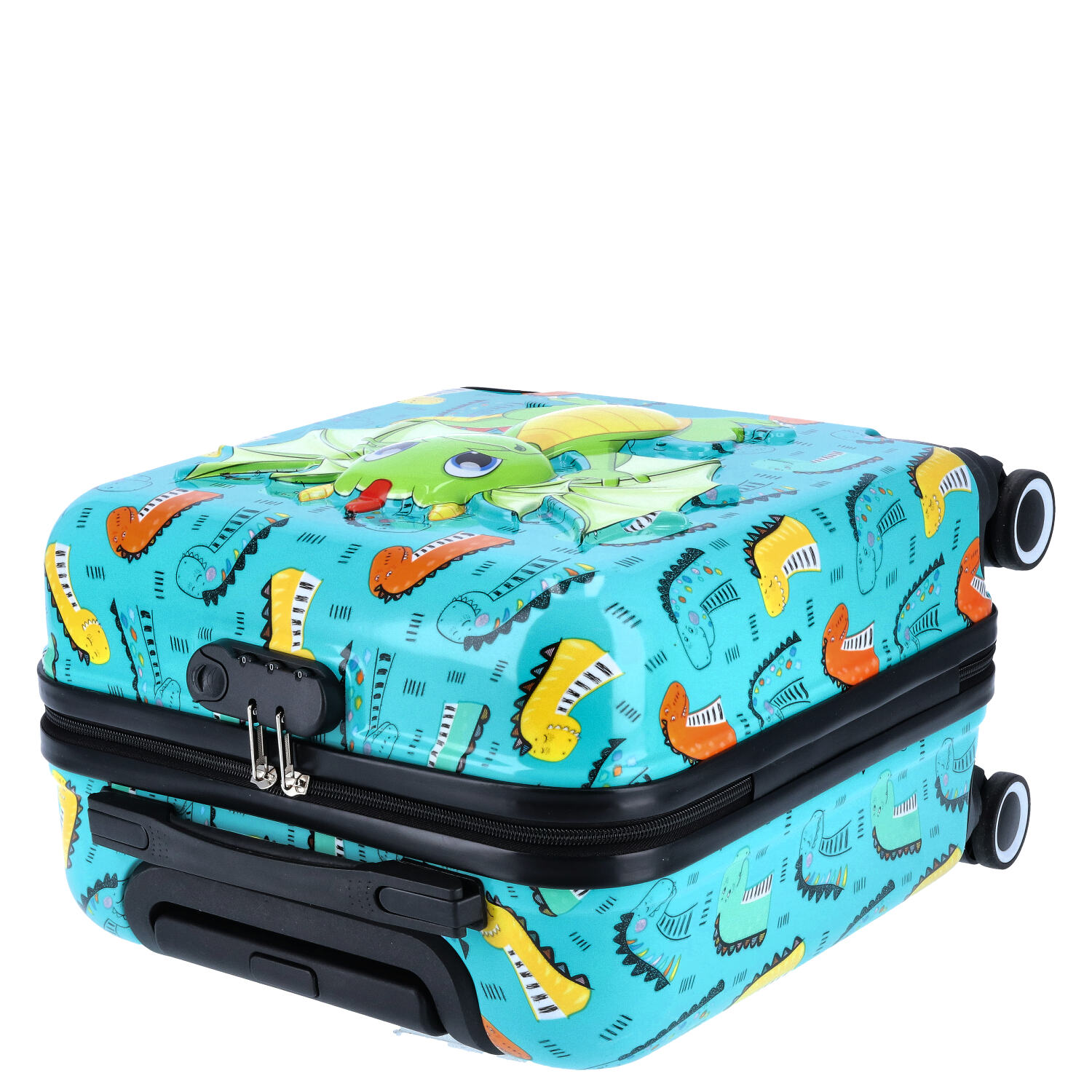 TheTrueC Kindertrolley 4 Rollen Dino  grün Abbildung 8