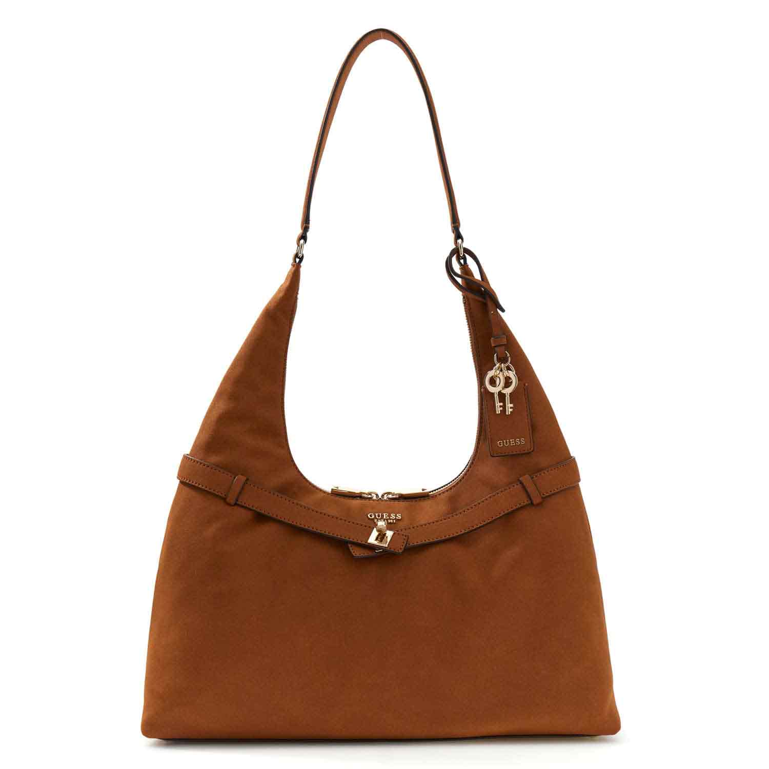 GUESS Umhängetasche Ella Hobo Cognac Abbildung 1