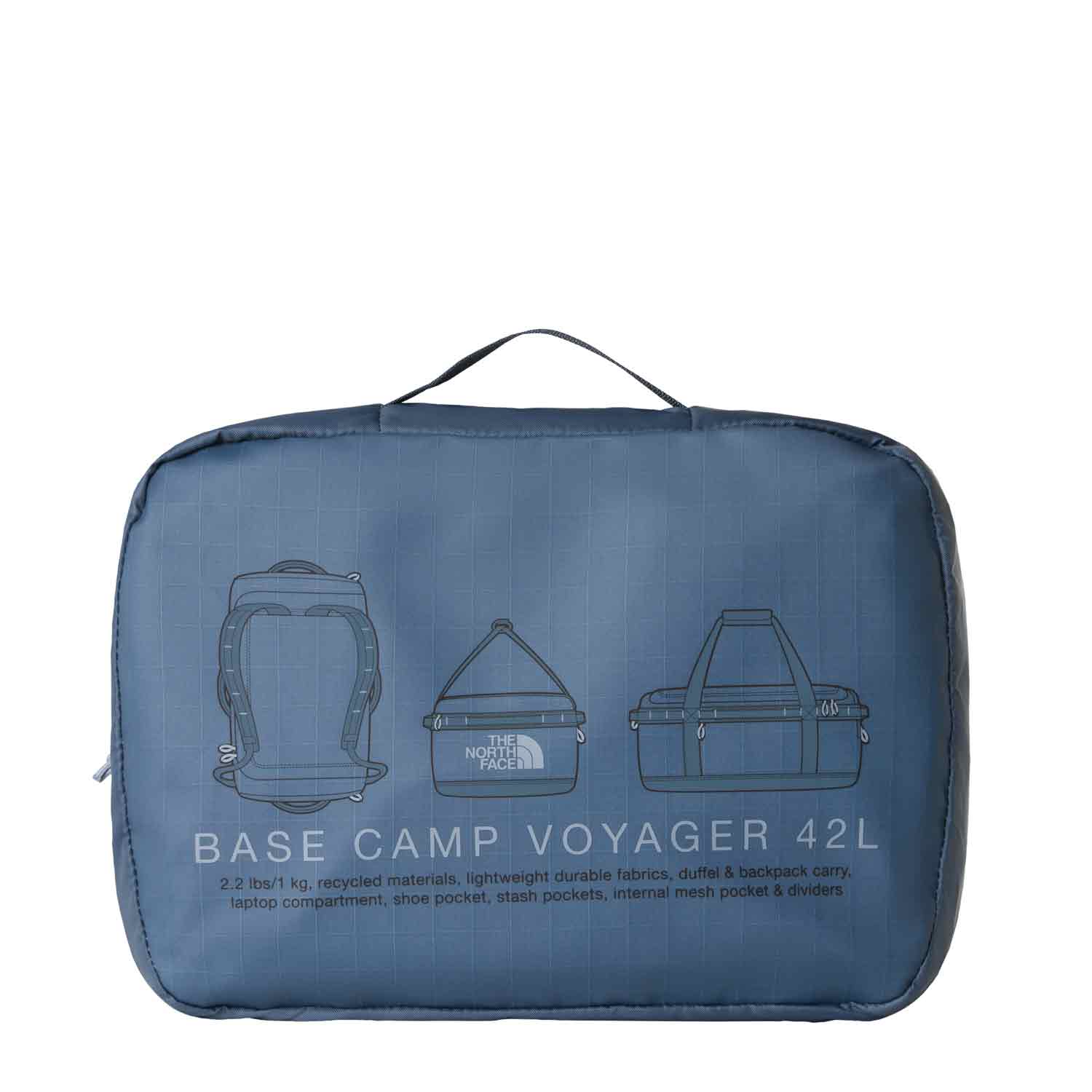 The North Face Reisetasche 42 L VOYAGER DUFFEL Granite Grey/Frost Grey Abbildung 3