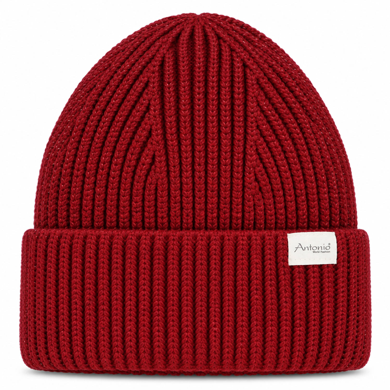 Antonio Strickmütze Beanie  mit Lurex und Umschlag - Red Abbildung 1