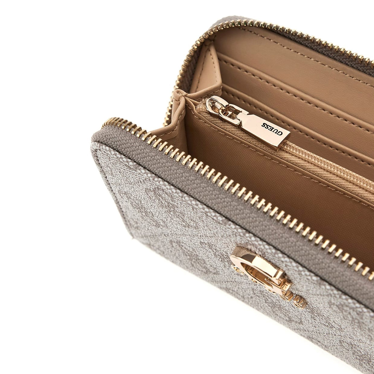 GUESS Damen Geldbörse Zamira Dark Taupe Logo Abbildung 3