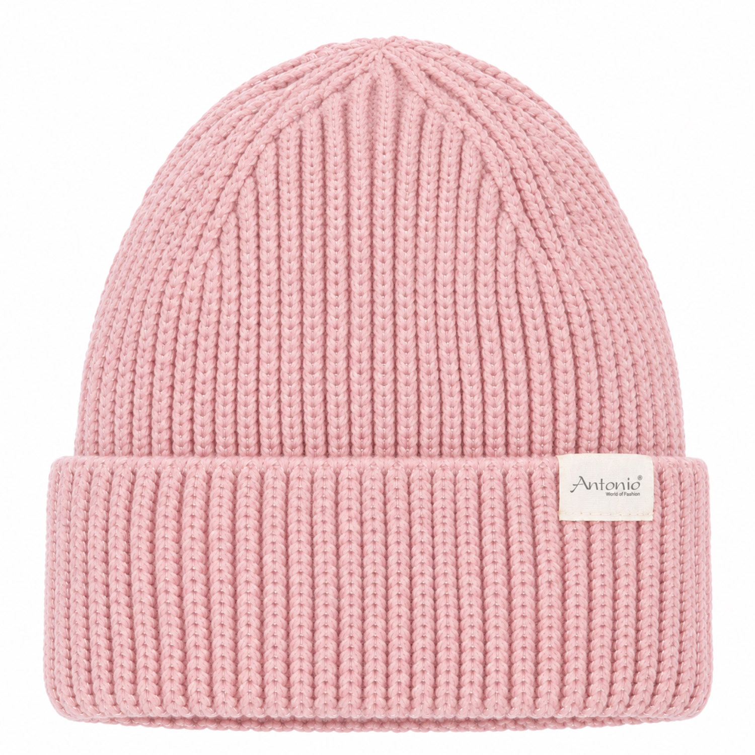 Antonio Strickmütze Beanie mit Lurex und Umschlag - rose Abbildung 1