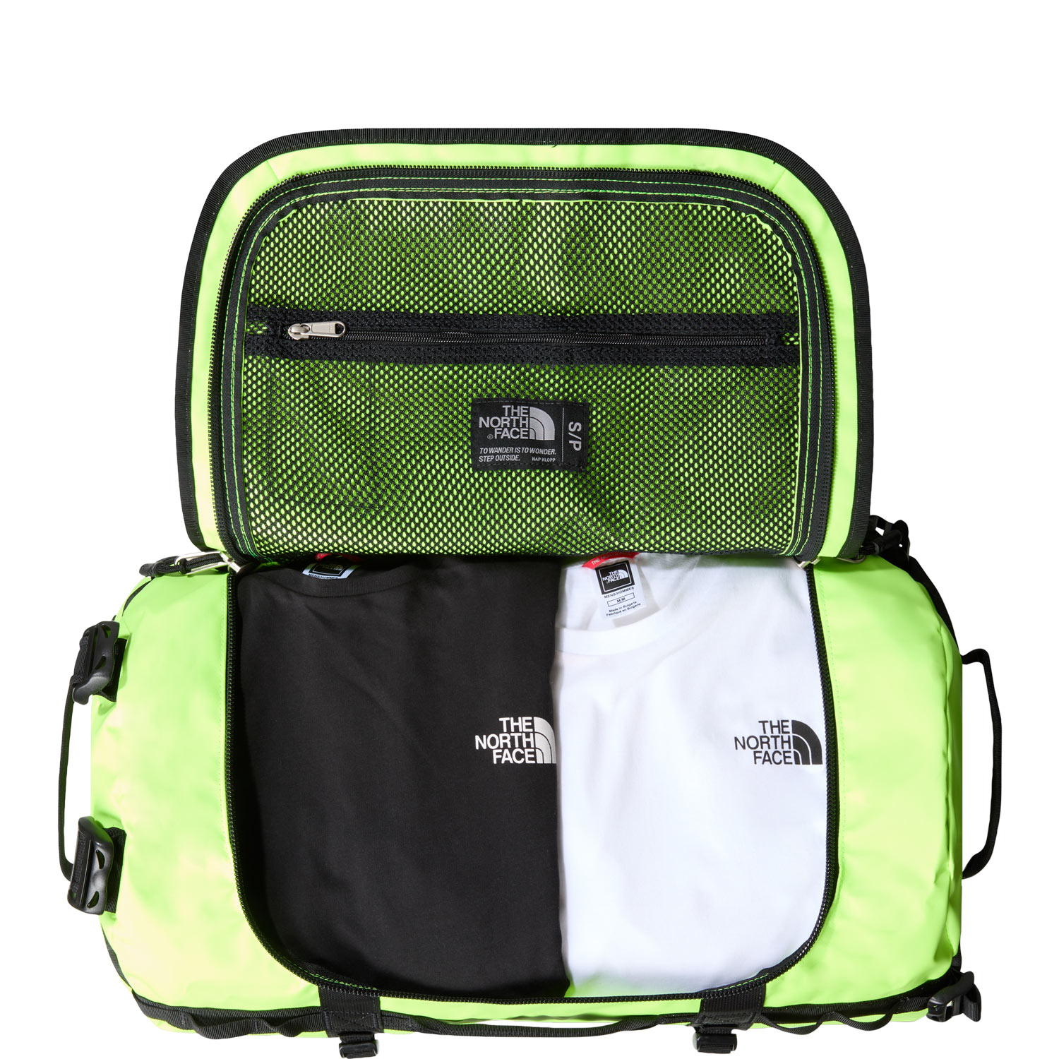 The North Face Reise/-Sporttasche Rucksack Base Camp Duffel S Safety Green-TNF Black