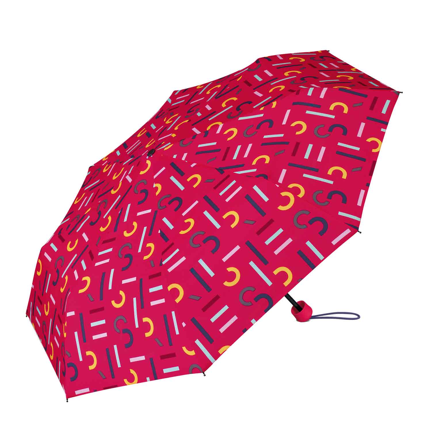 Happy Rain Taschenschirm mit Shopper 2 in 1 supermini wirh shopper letterjam pink Abbildung 1 Happy Rain Taschenschirm mit Shopper 2 in 1 supermini wirh shopper letterjam pink Abbildung 1