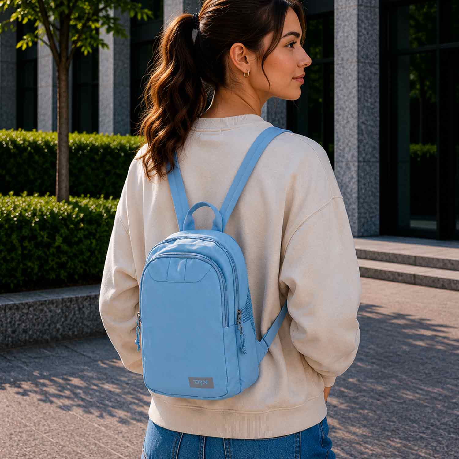 DYX Kleiner City Damenrucksack für Alltag Luna blau Abbildung 2