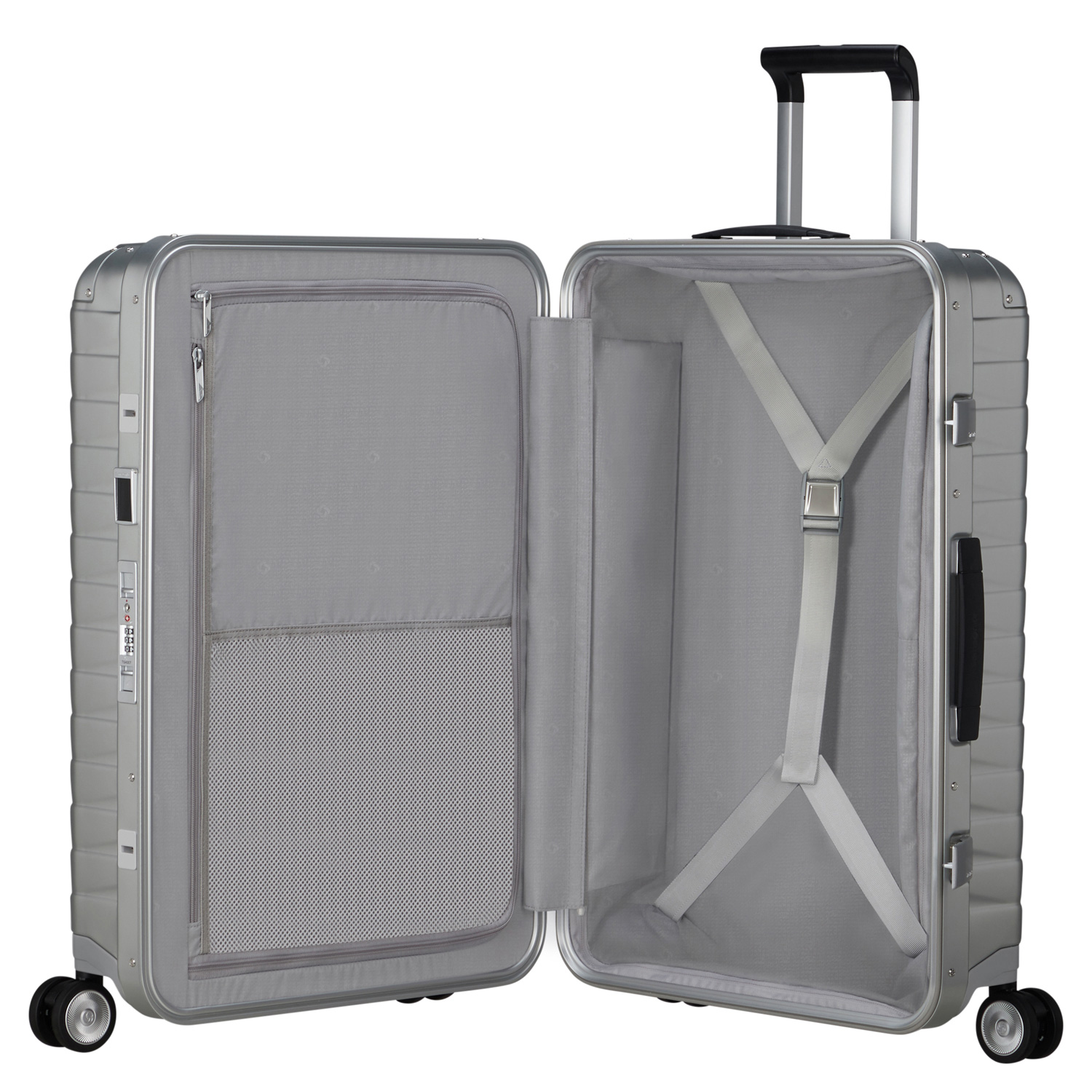 Samsonite 4-Rad Aluminium Trolley 69cm Proxis ALU silber