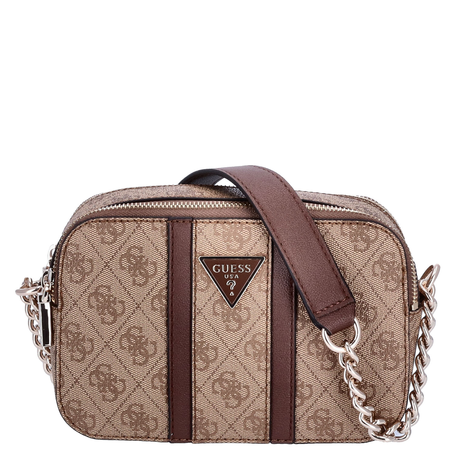 GUESS Damen Umhängetasche Noreen Latte Logo/Brown