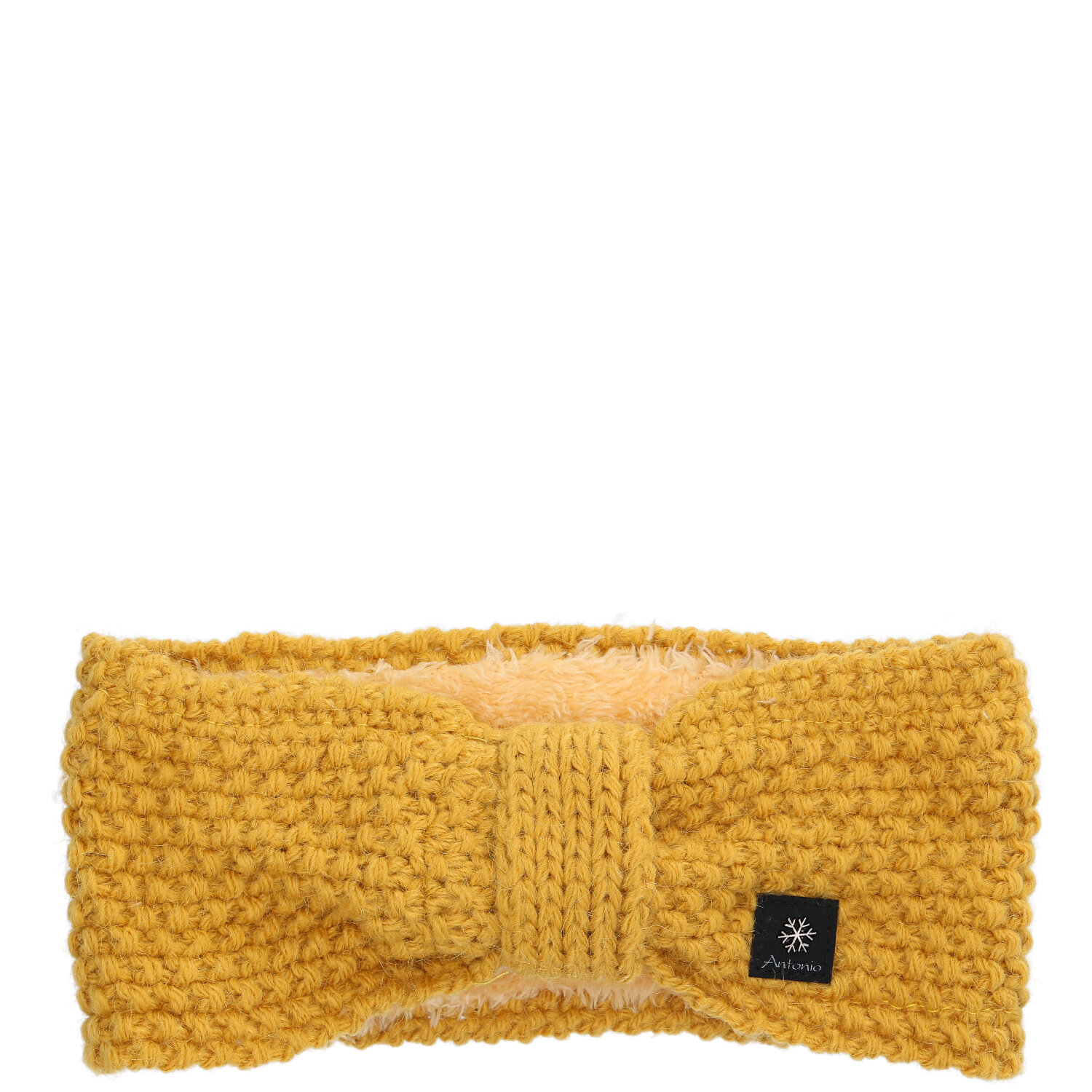 Antonio Damen Strick Stirnband mit Fleece W23/24 yellow