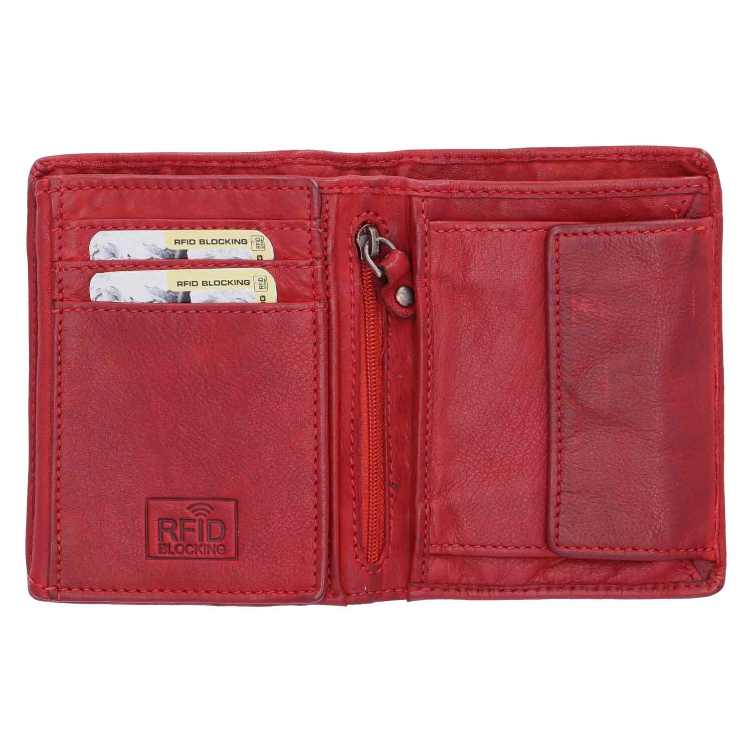 The Skandinavian Brand Mens Wallet Washed Laether rot