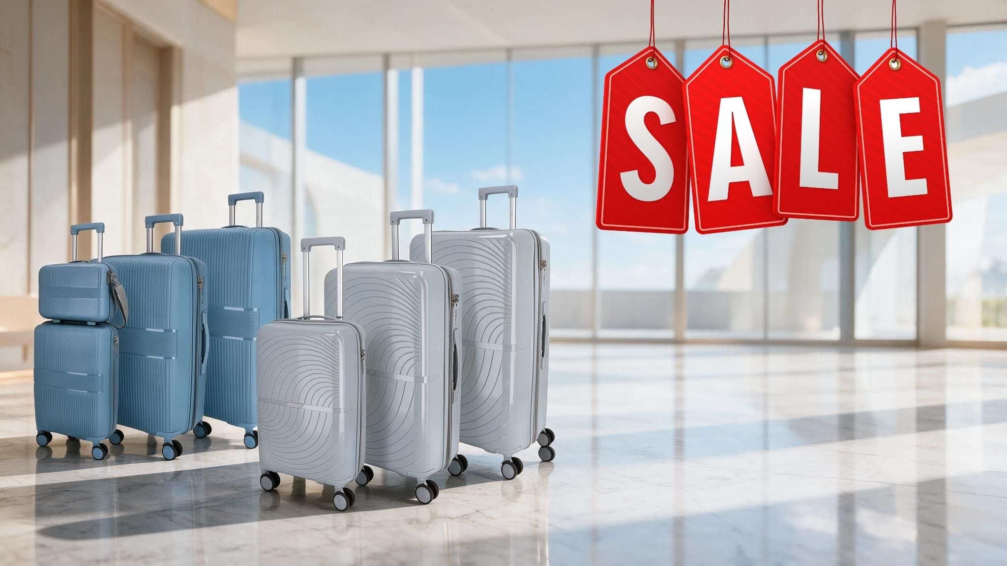 Koffer im Sale für Urlaub und Geschäftsreisen