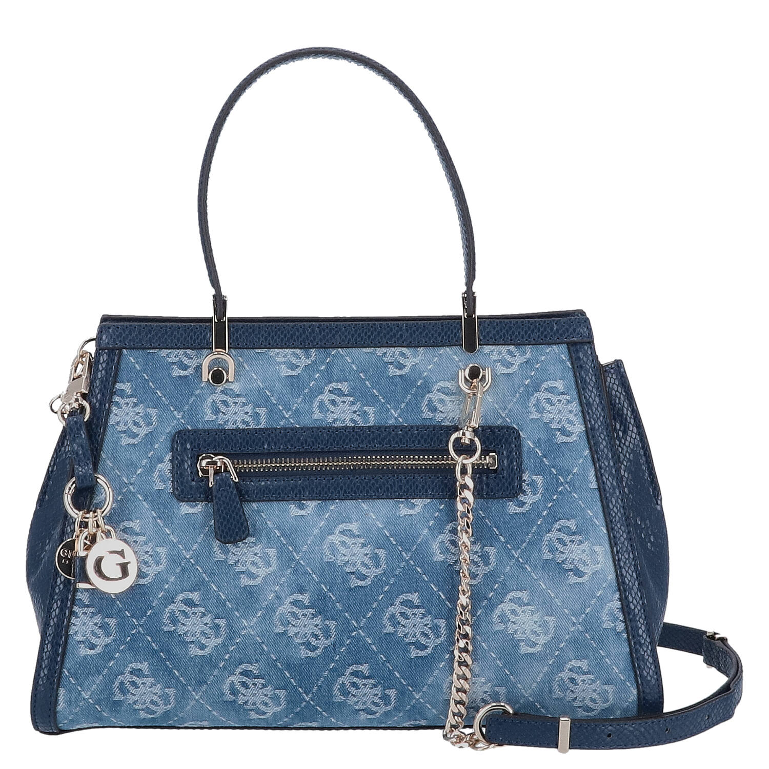 GUESS Handtasche DOVIE Satchel Denim Logo Abbildung 2