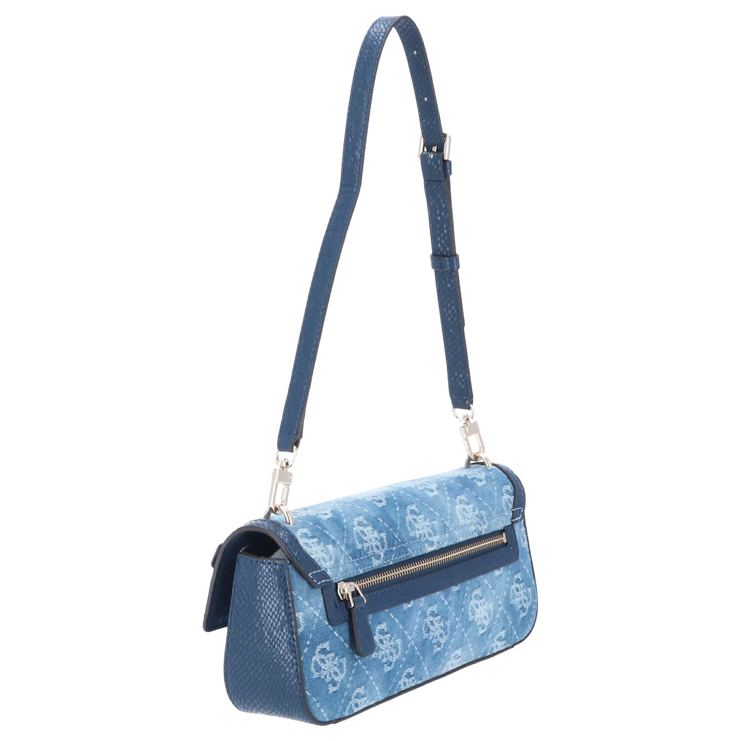 GUESS Umhängetasche DOVIE Satchel Denim Logo Abbildung 2