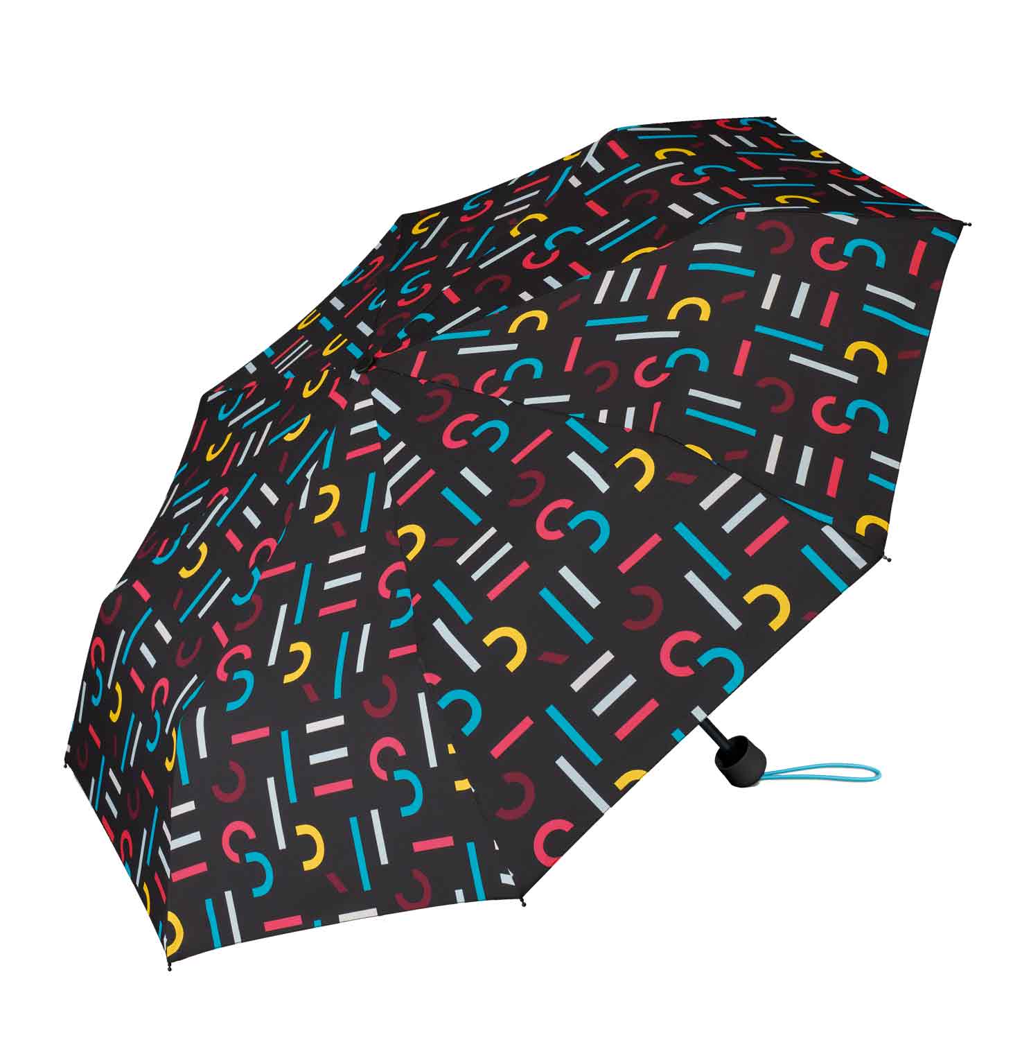Happy Rain Taschenschirm mit Shopper 2 in 1 supermini with shopper letterjam multicolor