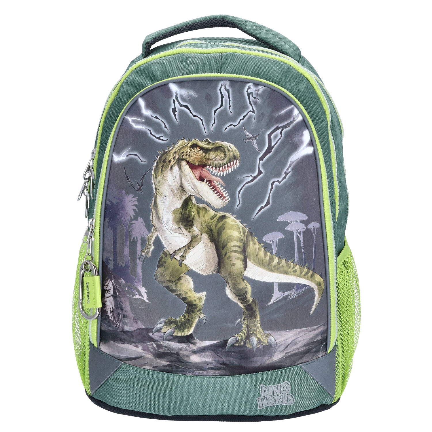 Depesche Schulrucksack Dino World REFLECTOR grün