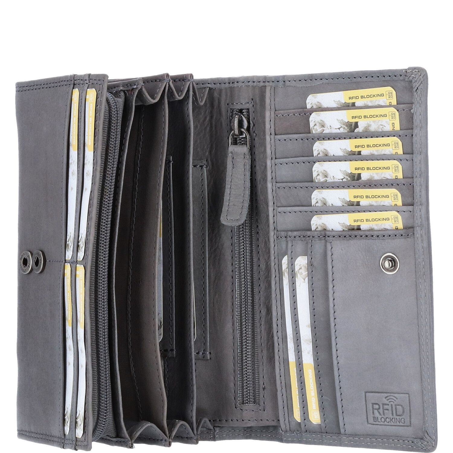 The Skandinavian Brand Damenbörse mit Druckknopf Quer  blau/grau Abbildung 4