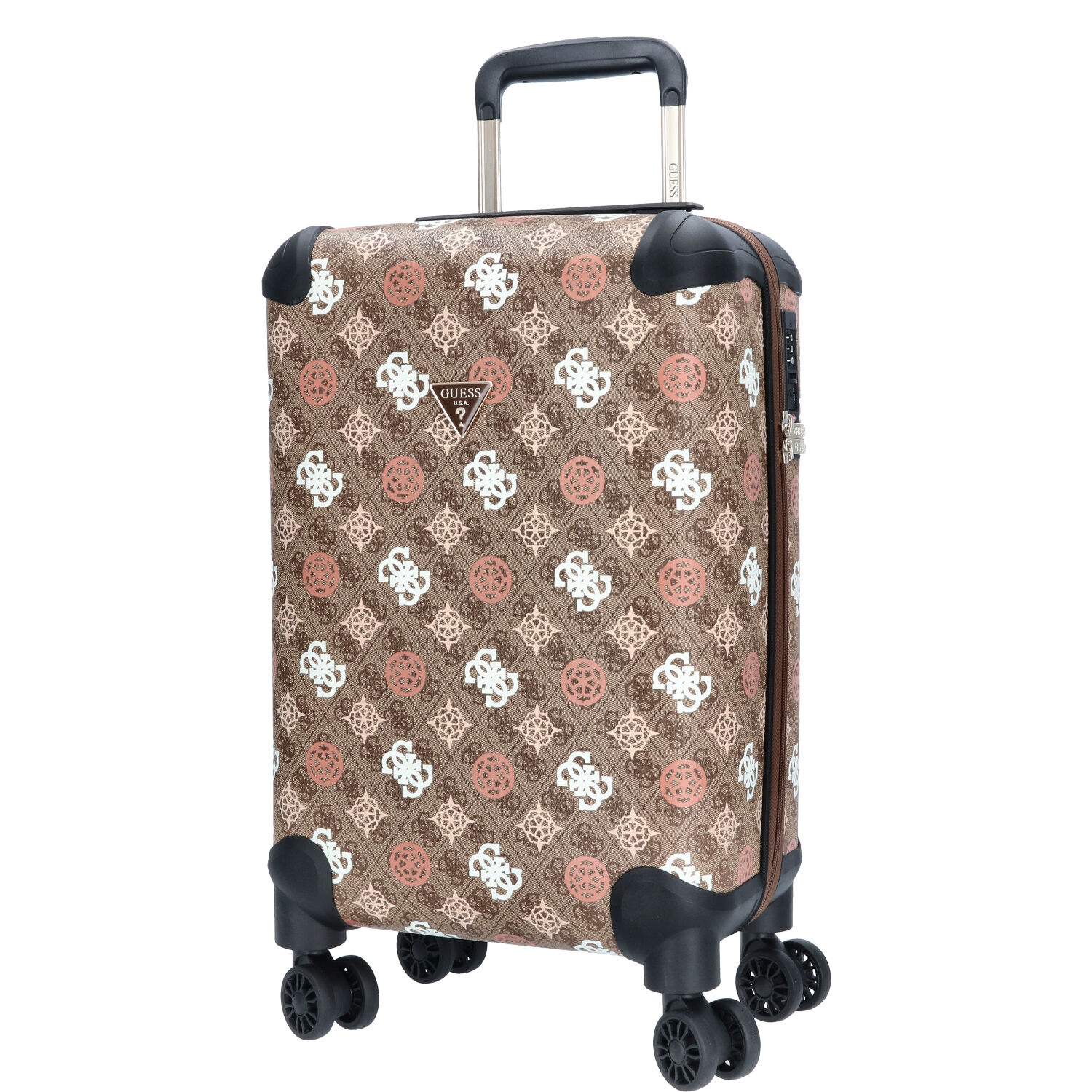 GUESS 4-Rad Trolley 53cm Berta Latte Logo Multi