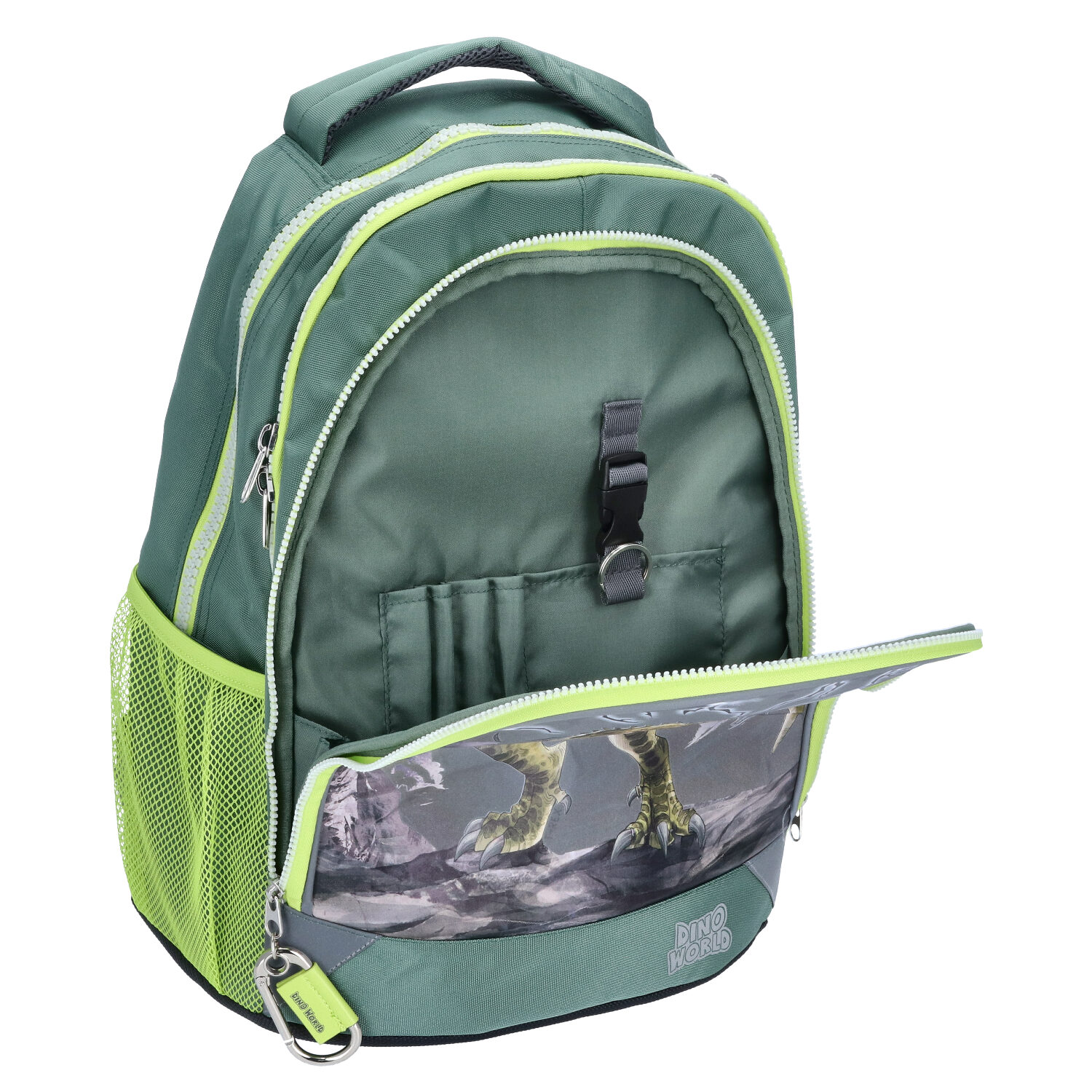 Depesche Schulrucksack Dino World REFLECTOR grün