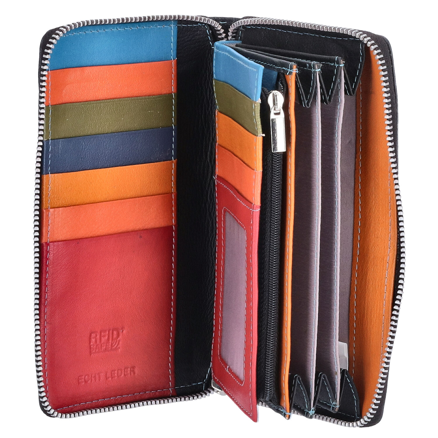 The Skandinavian Brand Lederbörse Quer Multicolor - Black Abbildung 3