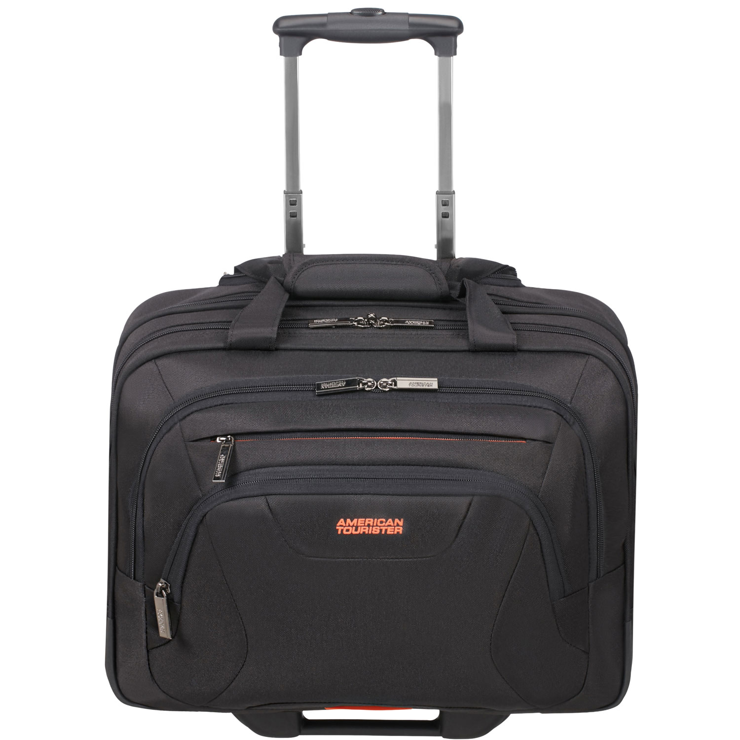 American Tourister Business Trolley 15,6 Zoll AT WORK black/orange