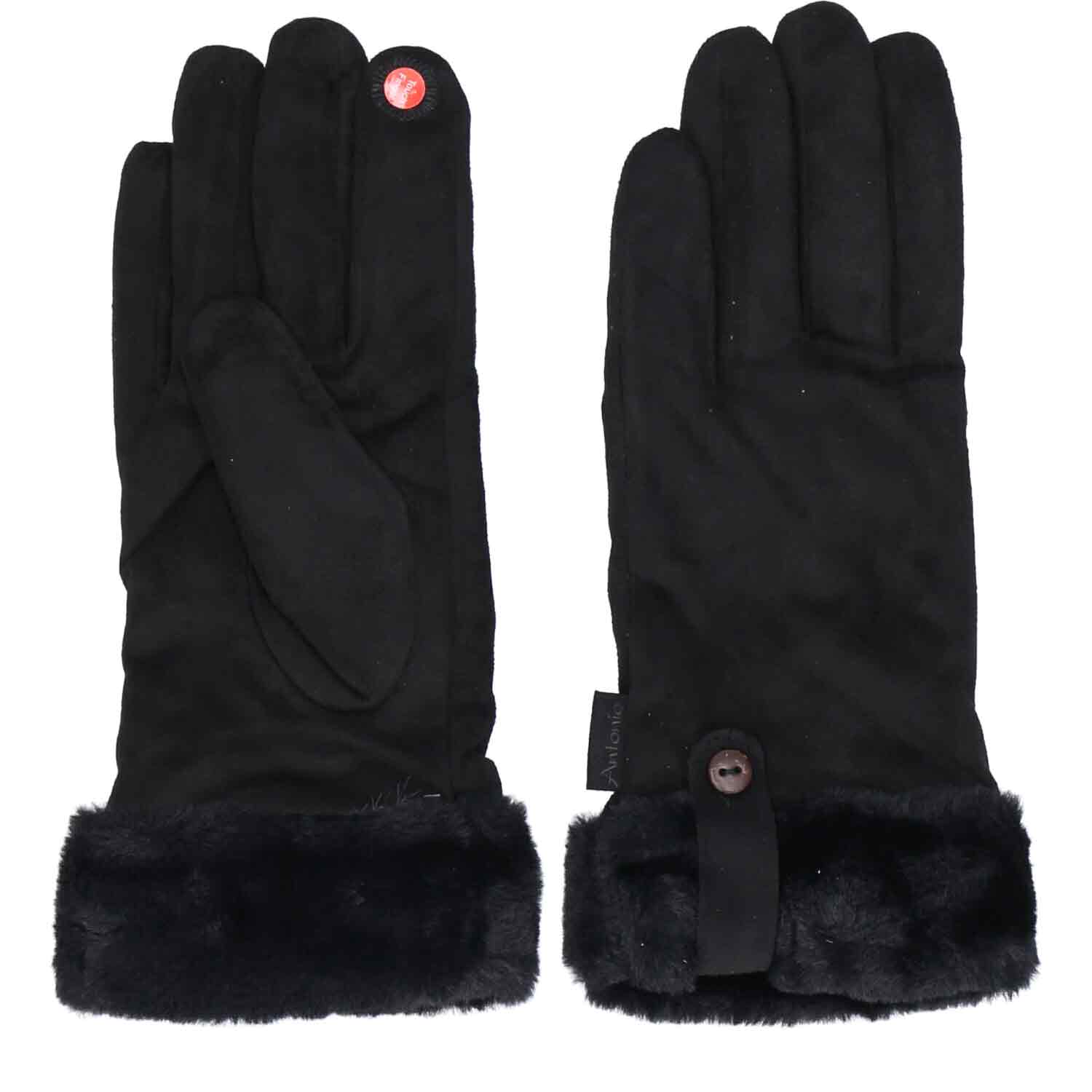 Antonio Damen Winter Fingerhandschuhe  Black