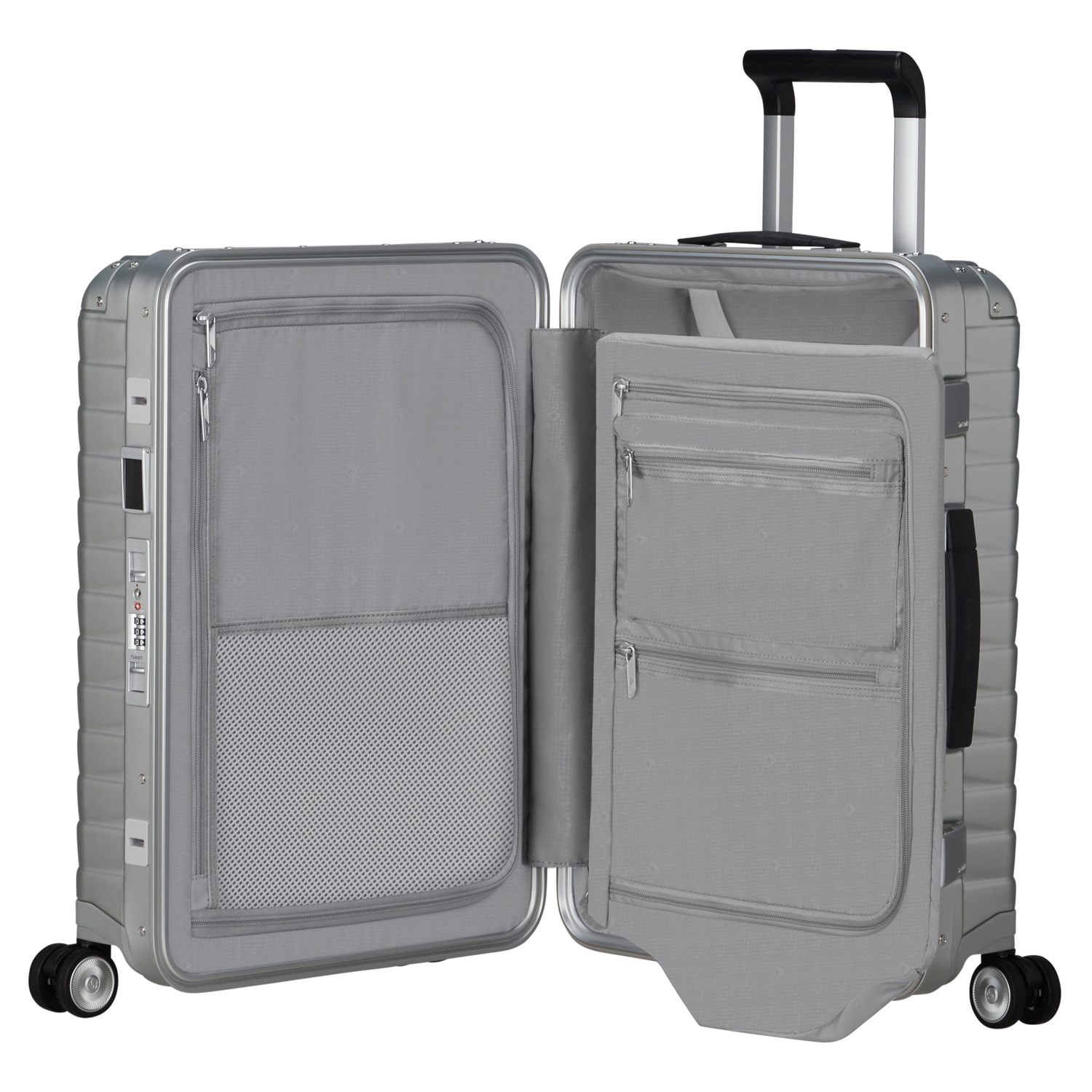 Samsonite 4-Rad Aluminium Trolley 55cm Proxis ALU silber